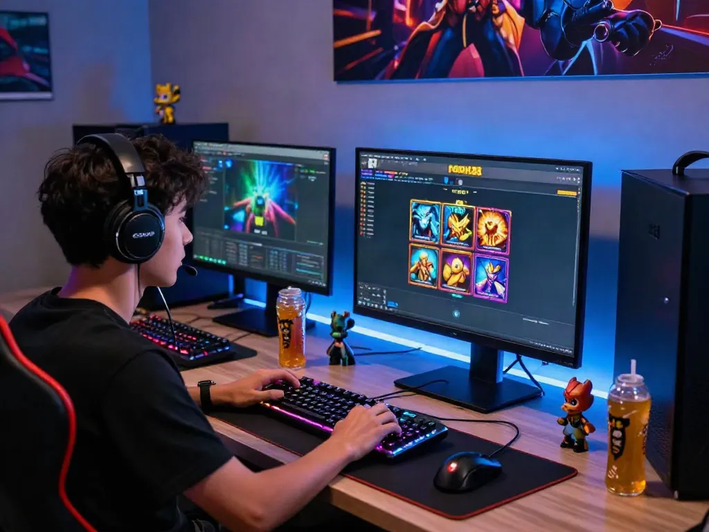 Player engaged in the exciting rokok88 slot gaming experience on a sleek desktop.