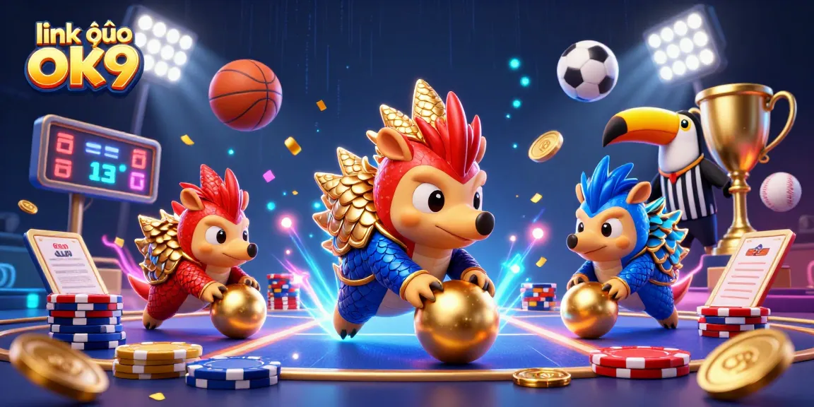 Experience thrilling action with link vào ok9 as rival pangolins roll through poker chips, showcasing dynamic sports betting.