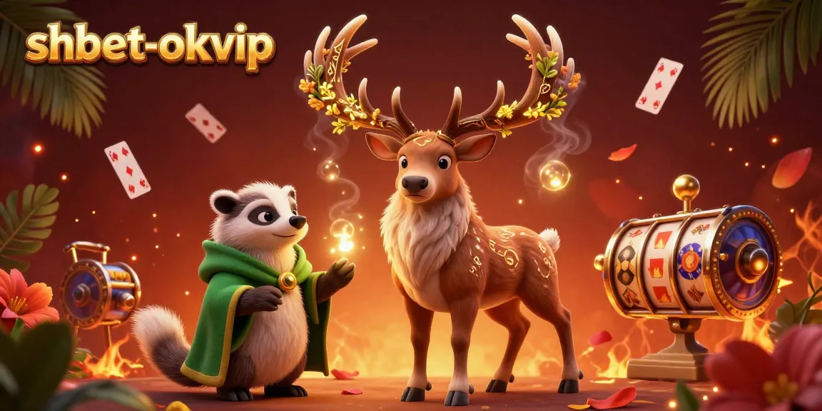 Experience the thrill of shbet-okvip casino with a dynamic 3D illustration featuring enchanted characters amidst vibrant gameplay elements.